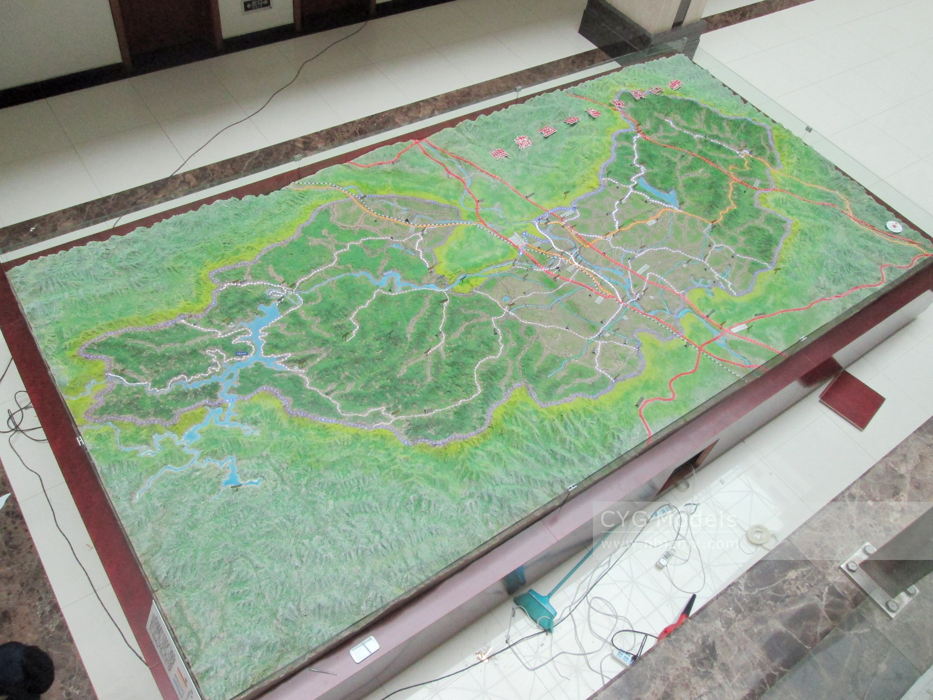 衢州市地貌交通模型